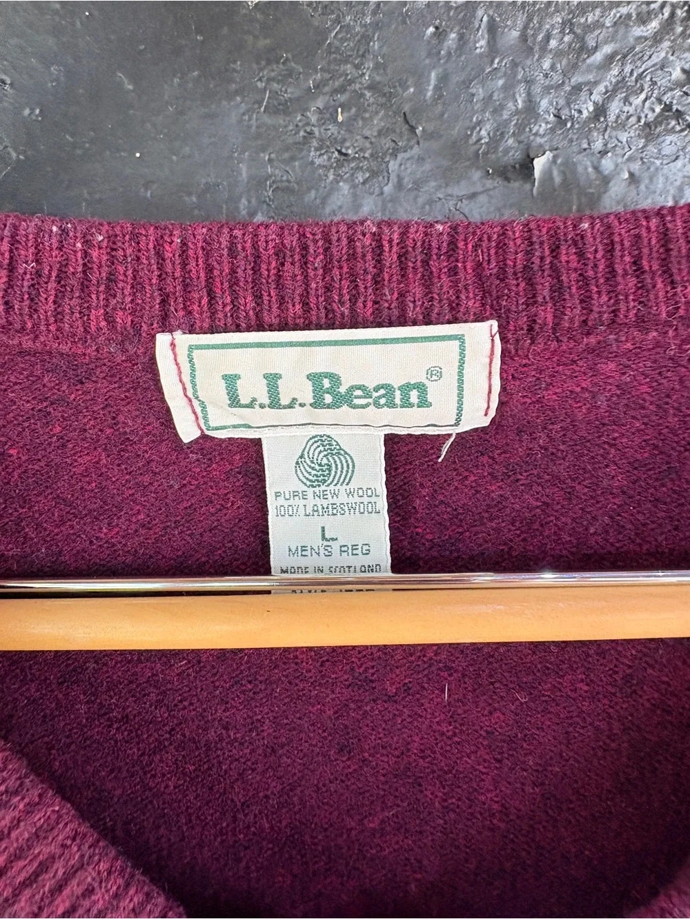 L.L. Bean Men’s Burgundy V-Neck Sweater